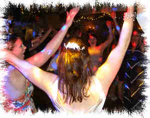 mobile disco Crayford, wedding dj arms in air dancing image